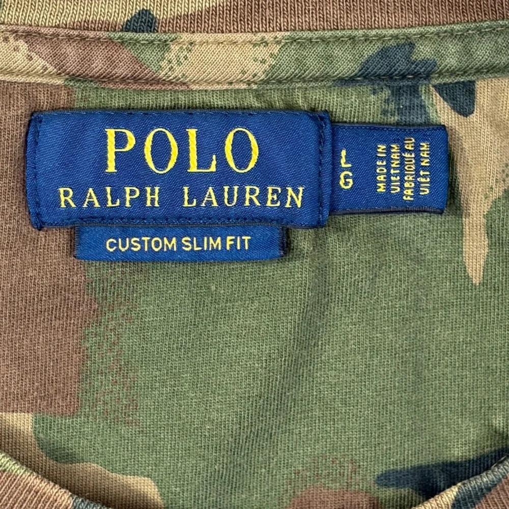 Polo Ralph Lauren Mens Camo Pocket T-Shirt Custom Slim Fit Green Brown Large